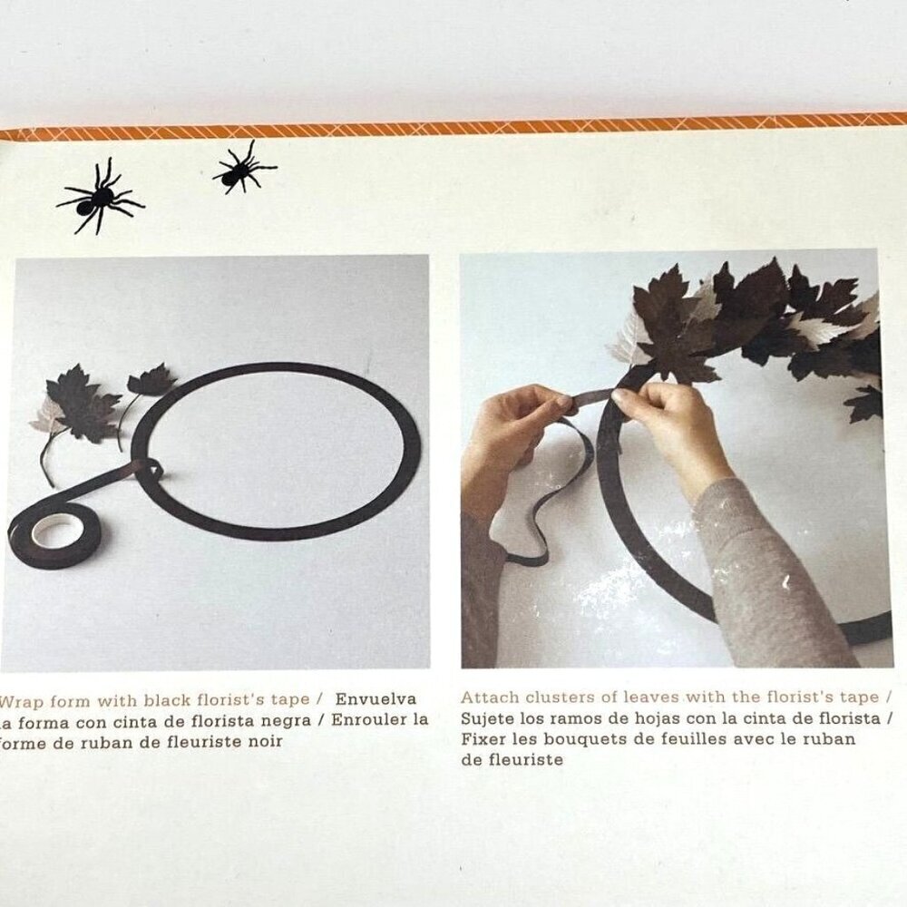 Martha Stewart Crafts Halloween Leaf 12" Wreath Kit Glitter Decor Black Silver - Picture 4 of 6